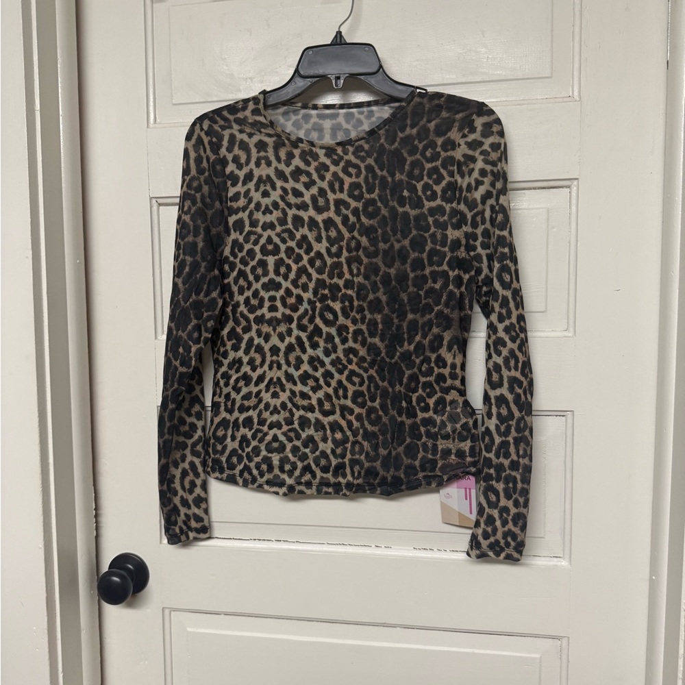 Amazon Leopard Print Long Sleeve Top - Brown and Black